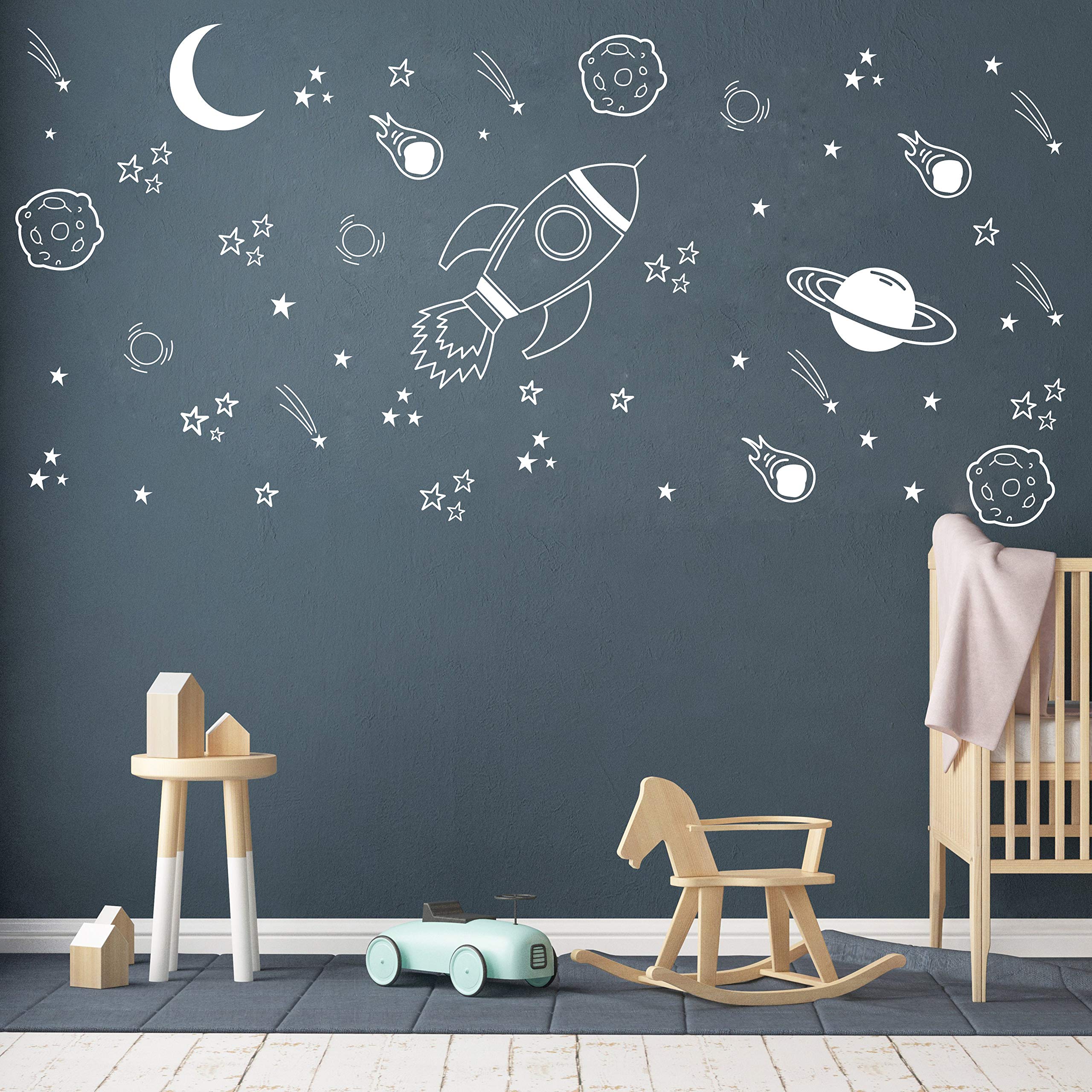 Dycica space wall decal planets design for baby boy nursery calming space theme