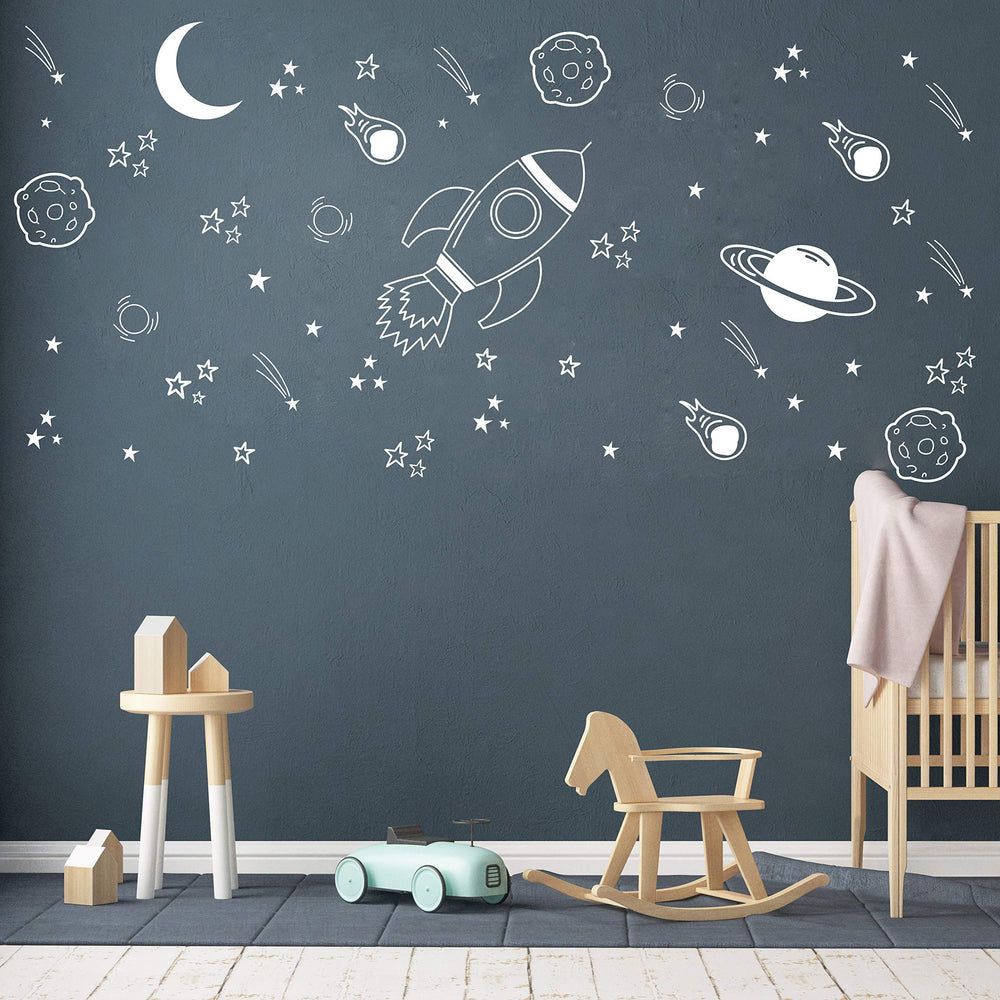 Dycica space wall decal planets design for baby boy nursery calming space theme