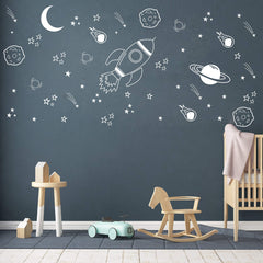 Dycica space wall decal planets design for baby boy nursery calming space theme