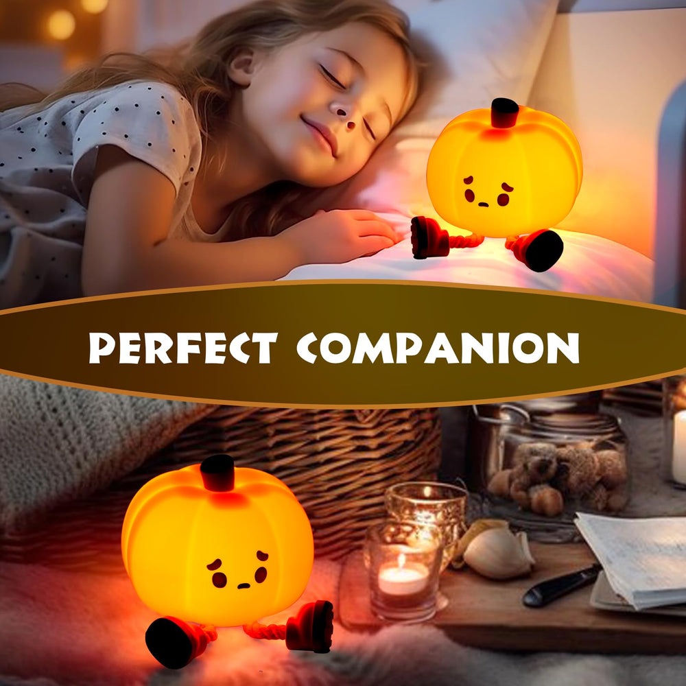 Dylviw Pumpkin Night Light nursery-friendly glow for late-night feeds.