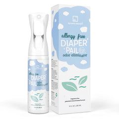 Dynamic Element diaper pail odor eliminator spray bottle targets odors for a fresher nursery.