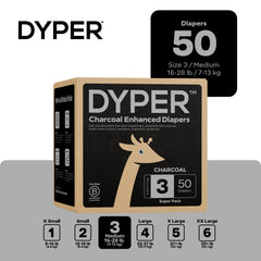 DYPER Charcoal Enhanced Diapers soft inner liner close-up shows gentle, comfortable wear.