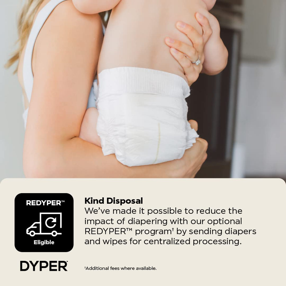 DYPER safety certifications badge highlights OEKO-TEX and B Corp credibility.