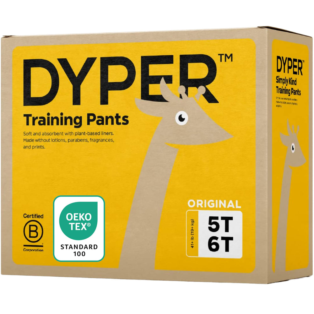DYPER toddler training pants 5T-6T pack-front illustrate leak-proof protection for worry-free potty training.