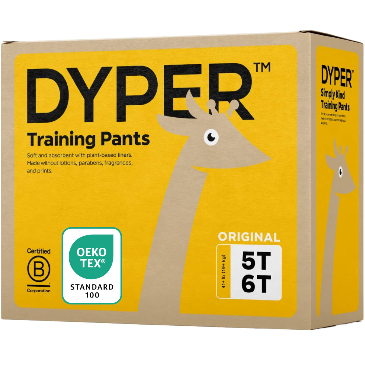 DYPER toddler training pants 5T-6T pack-front illustrate leak-proof protection for worry-free potty training.