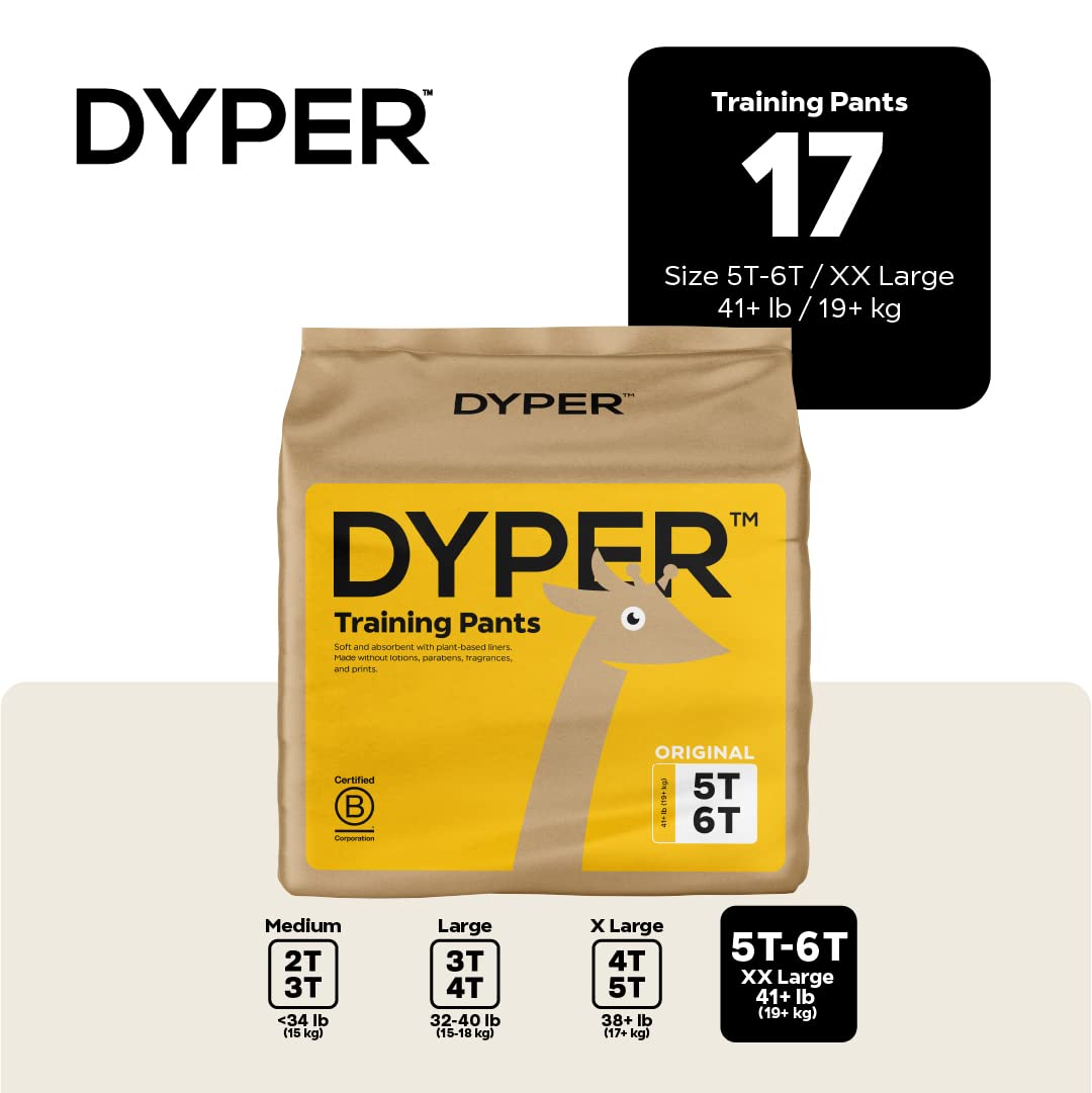 DYPER training pants with flexible sides for easy on/off during potty learning.
