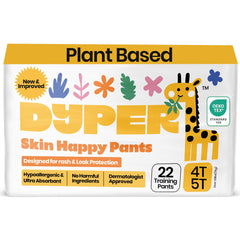 DYPER toddler training pants pack closeup highlighting plant-based materials for sensitive skin.