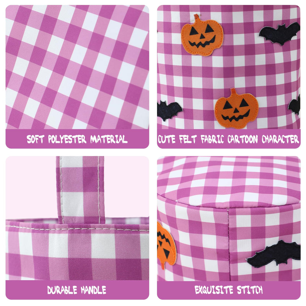 DYSHAYEN Halloween basket features felt cartoon figures for whimsy.
