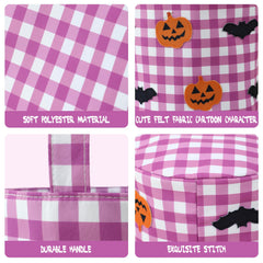 DYSHAYEN Halloween basket features felt cartoon figures for whimsy.