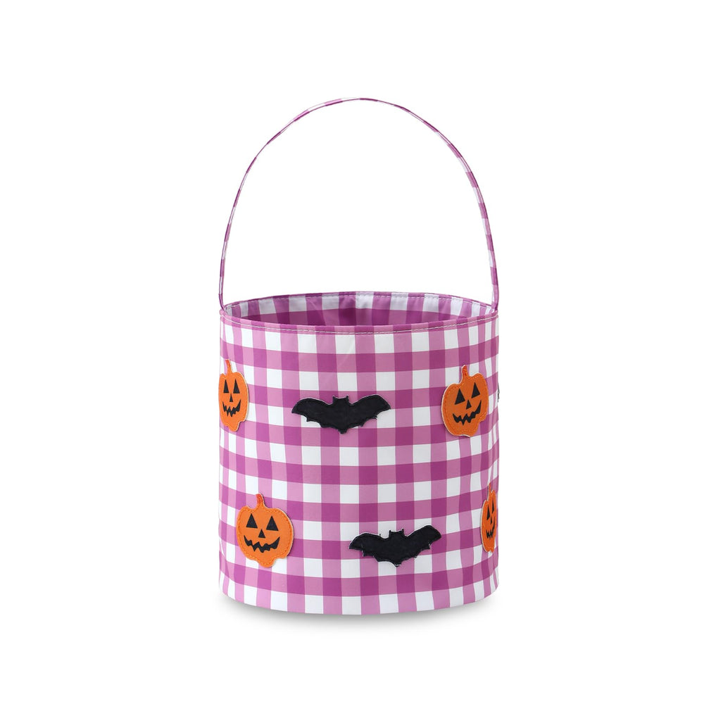 DYSHAYEN Halloween basket with gingham design for festive candy collection.