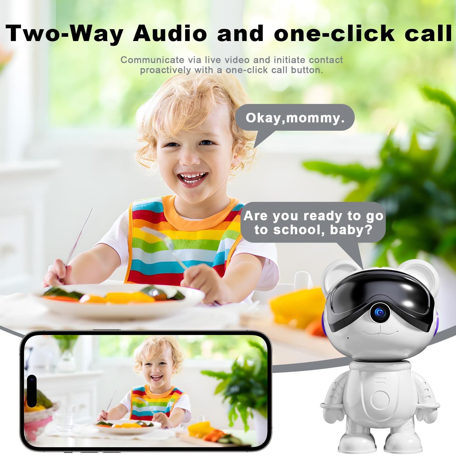 dzcctvipc Cute Bear privacy mode for discreet viewing