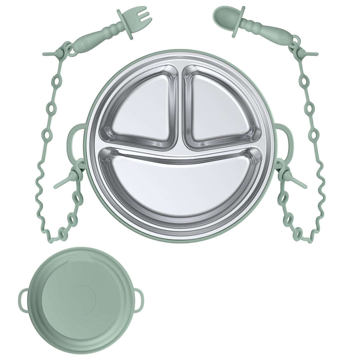 DZDOV baby feeding set with suction plate on tray helps mess-free meals.