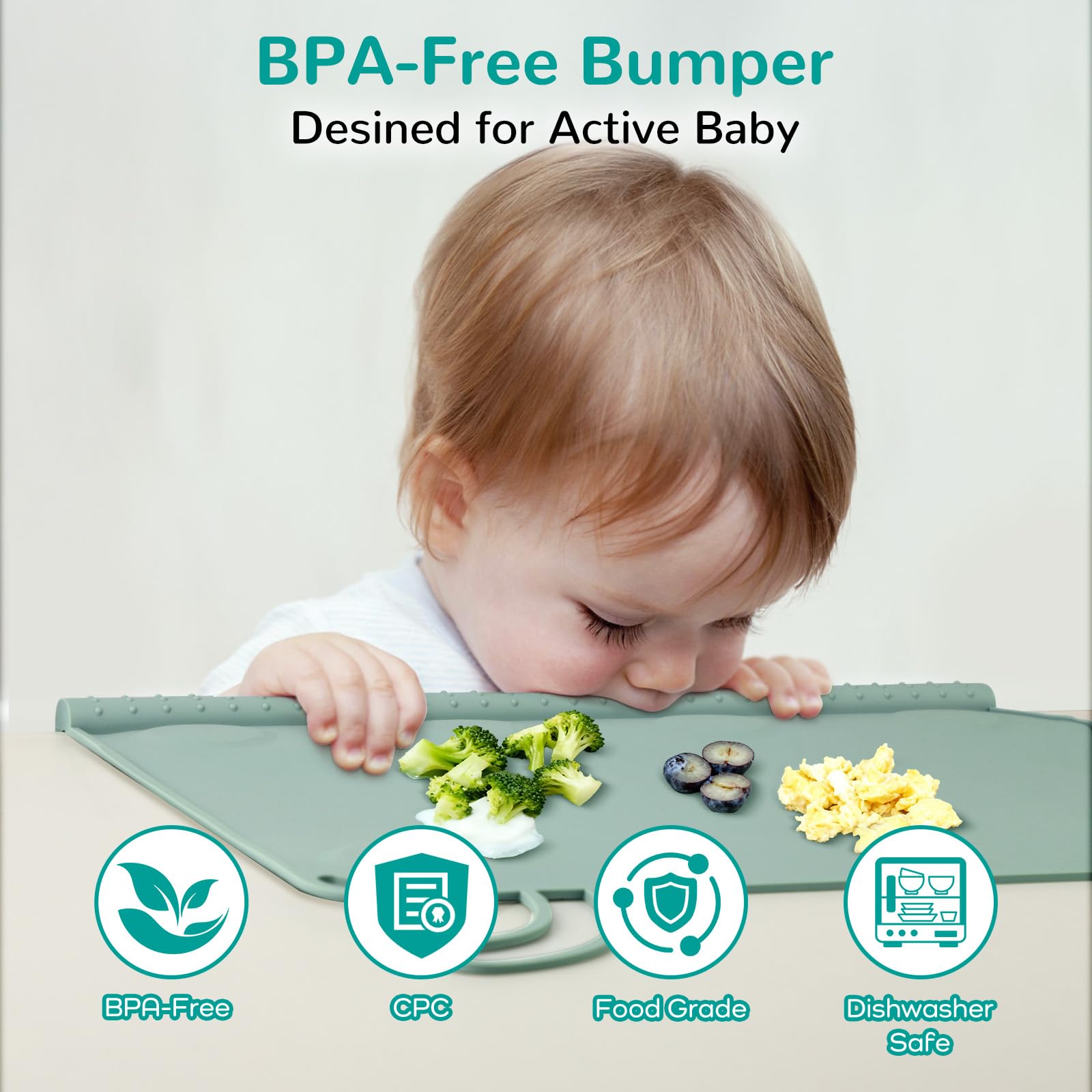 DZDOV silicone placemat BPA-free and dishwasher-safe for safe, easy care