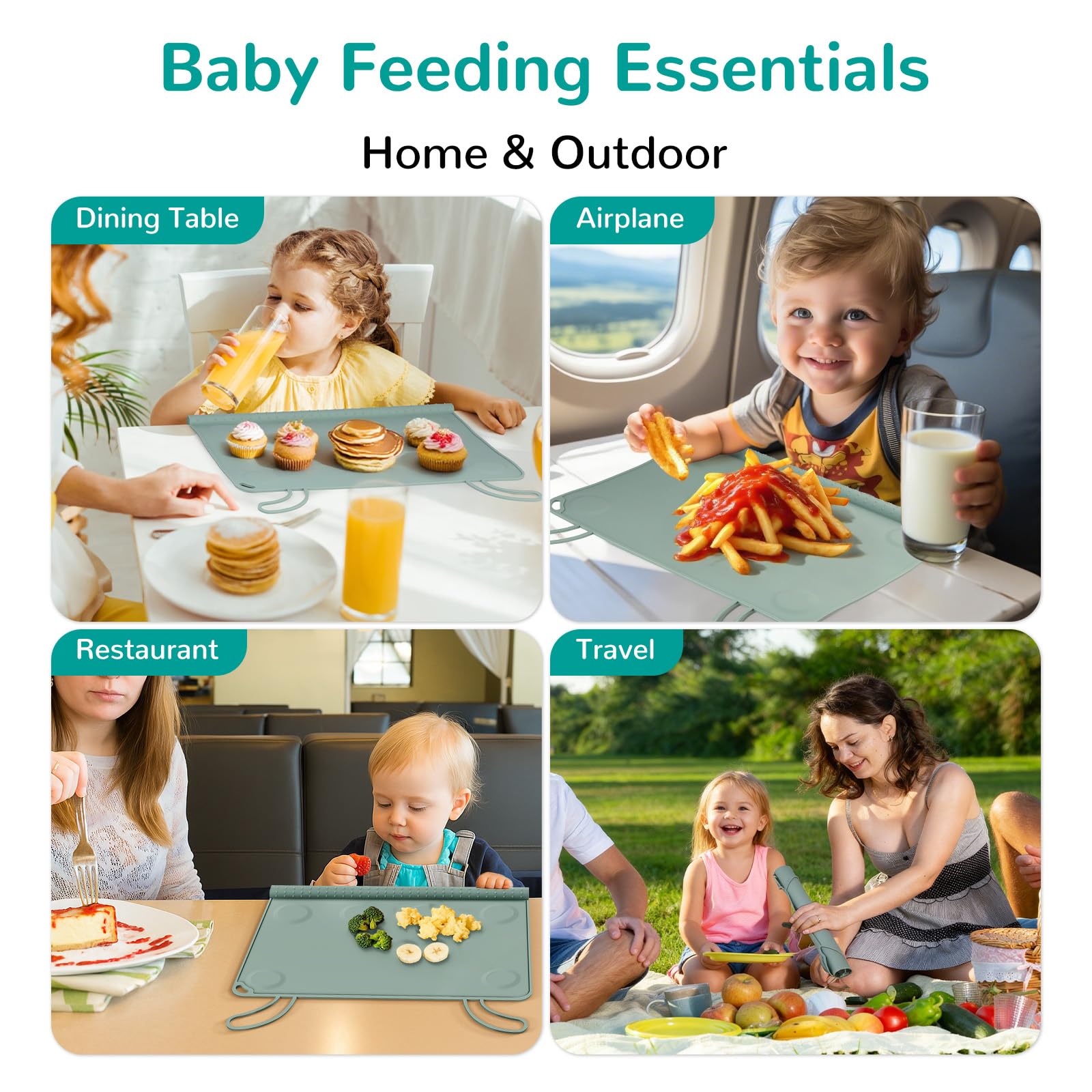 DZDOV silicone placemat protective barrier on public tables for clean eating spaces