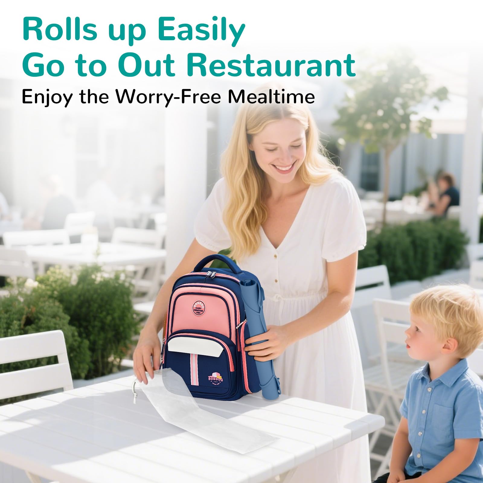 DZDOV placemat features teething bumper for bite-safe edges during meals.