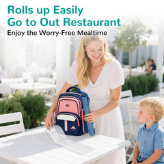 DZDOV placemat features teething bumper for bite-safe edges during meals.