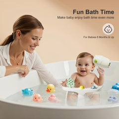DZMDIP Baby Bath Seat shows four suction cups for stable placement on smooth tubs.