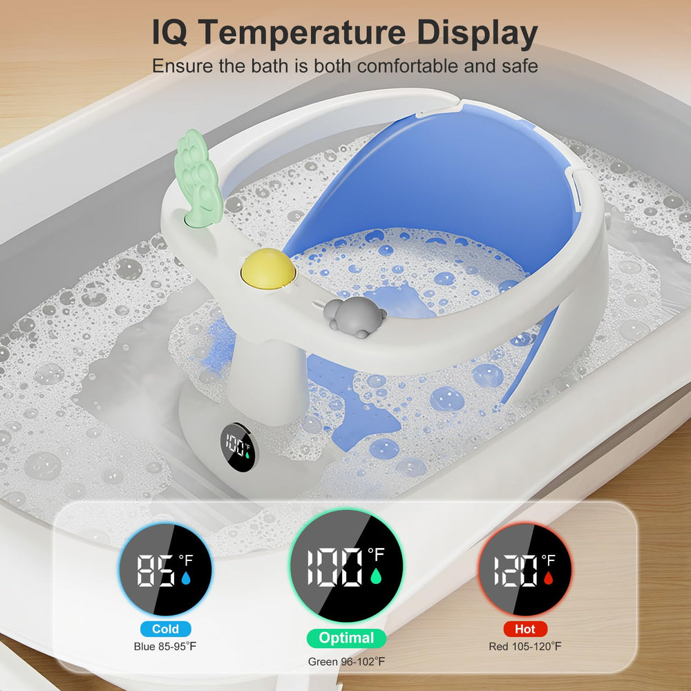DZMDIP baby bath seat blue in-tub use demonstrates versatility during bath time.