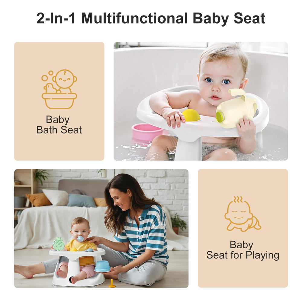 DZMDIP Baby Bath Seat includes water temperature display to monitor bath temps.