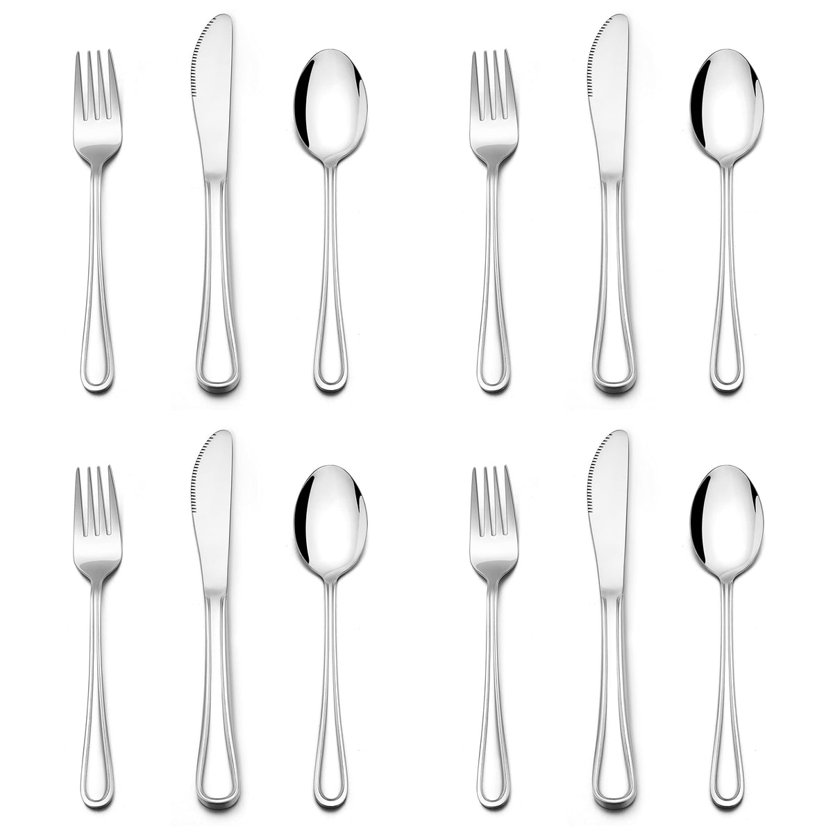 E-far 12-piece kids silverware set overview with grown-up look for independent eating