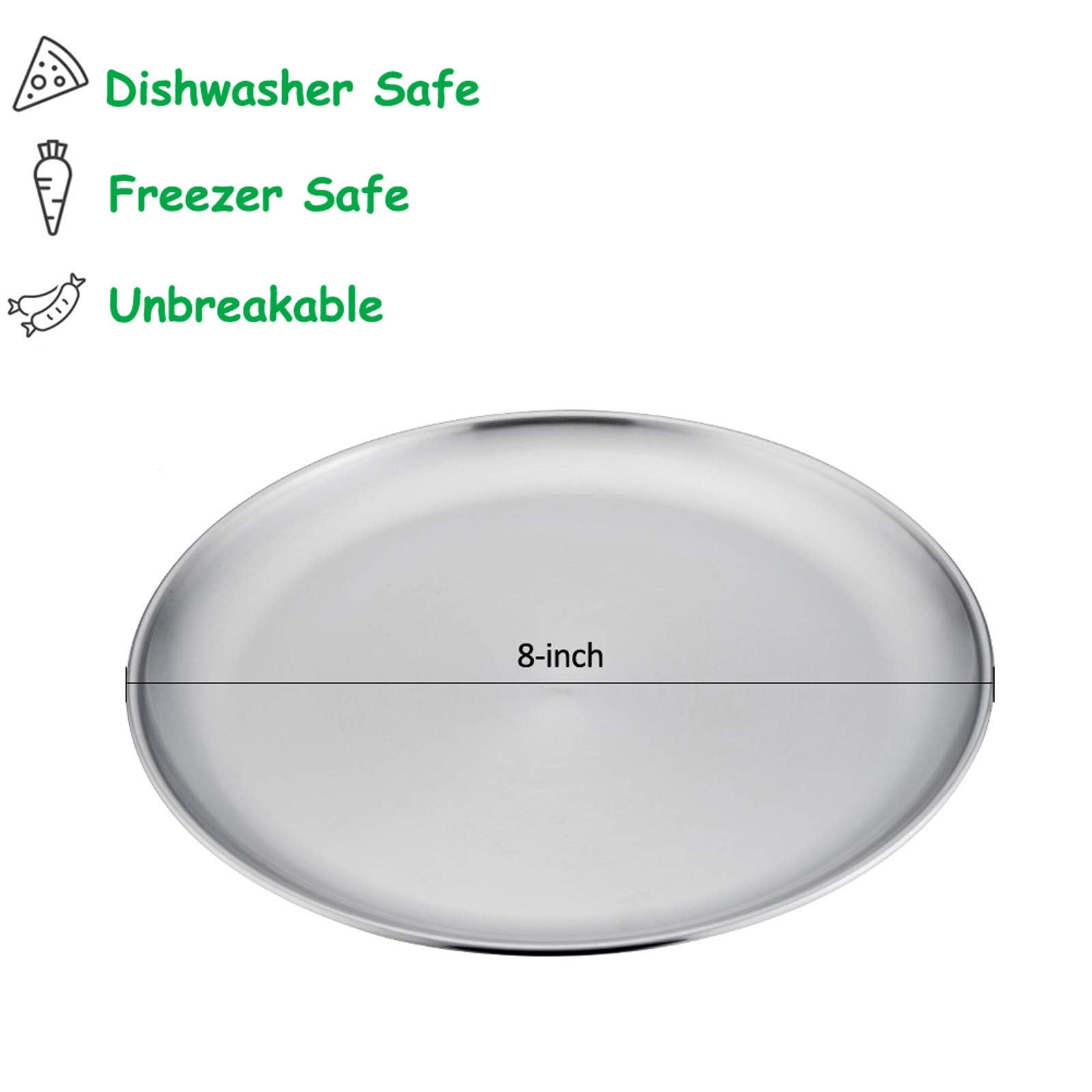 E-far kids-friendly stainless plate designed for easy self-feeding.