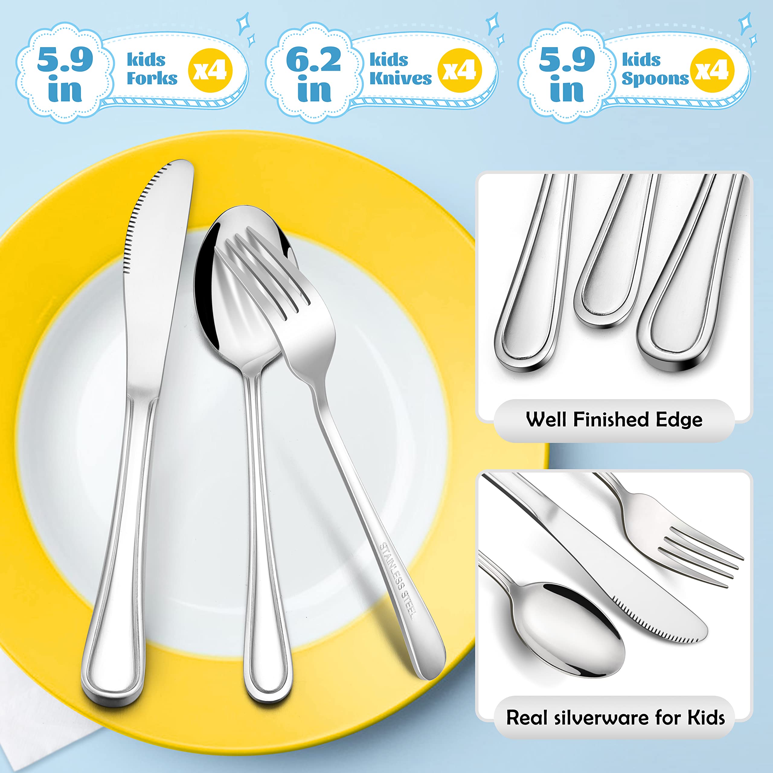 E-far stainless steel mirror finish resists staining and rust