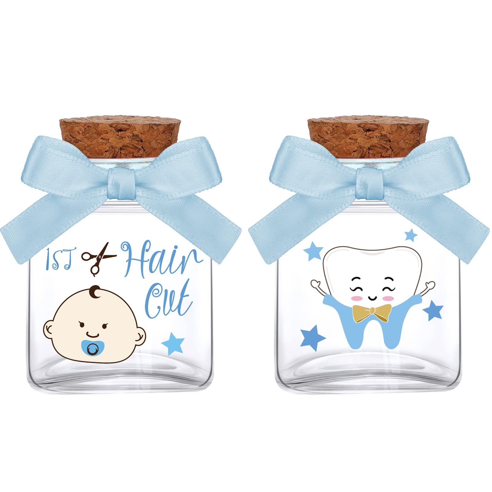 Eaasty two-piece blue keepsake box for tooth and haircut storage