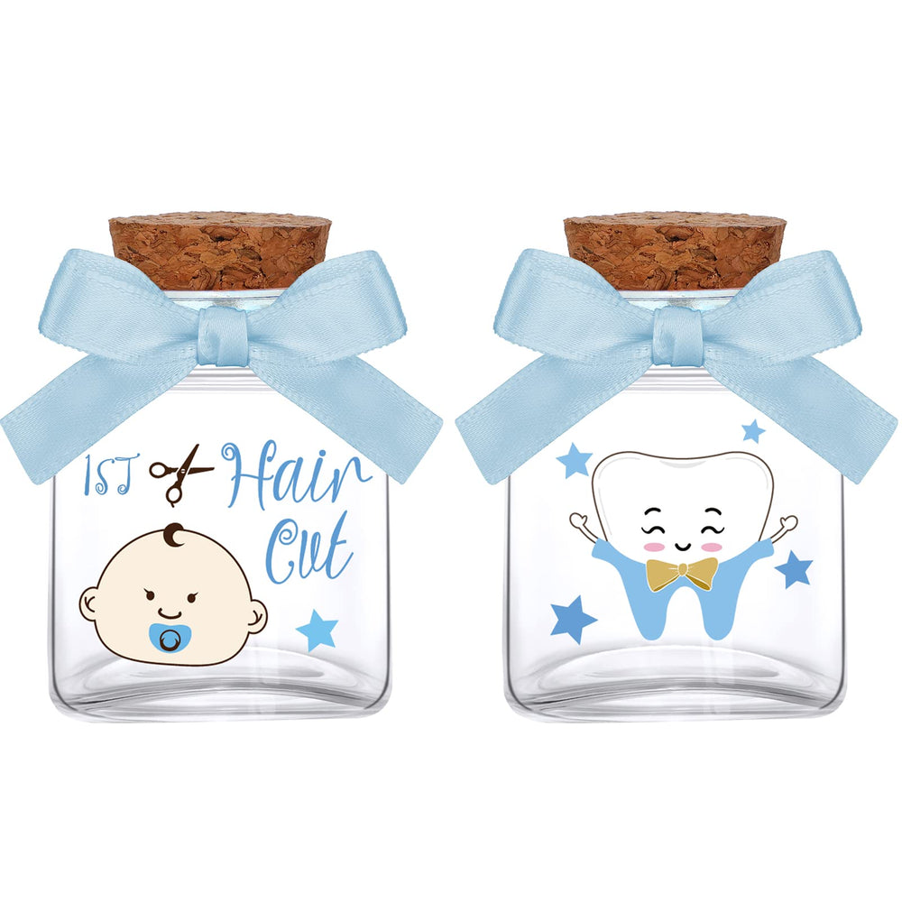 Eaasty two-piece blue keepsake box for tooth and haircut storage