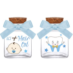 Eaasty two-piece blue keepsake box for tooth and haircut storage