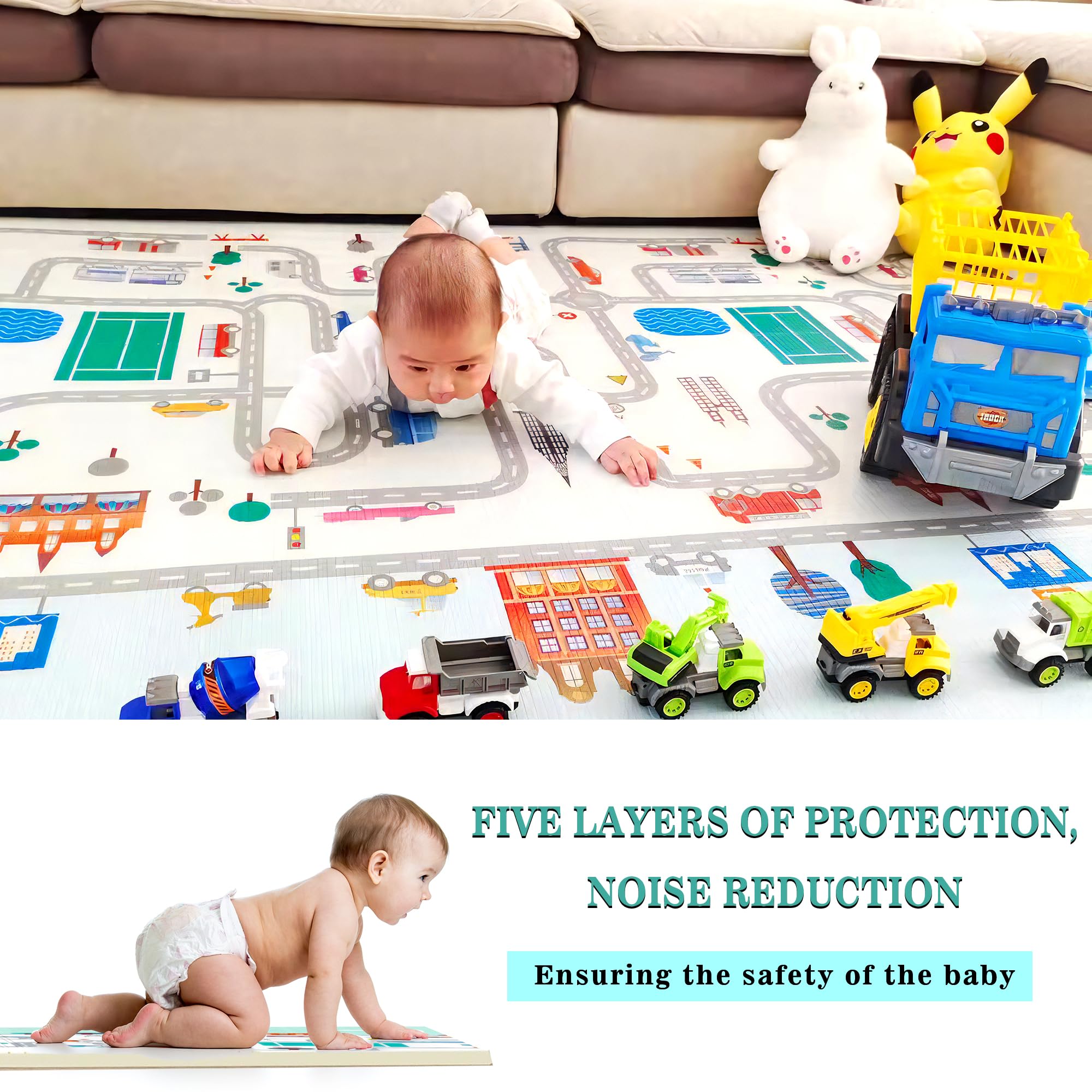Eanpet baby play mat non-slip surface supports safe crawling and tummy time