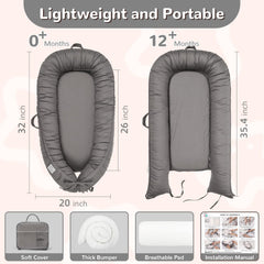 EAQ baby lounger thick bumper shows 360-degree protection for curious infants