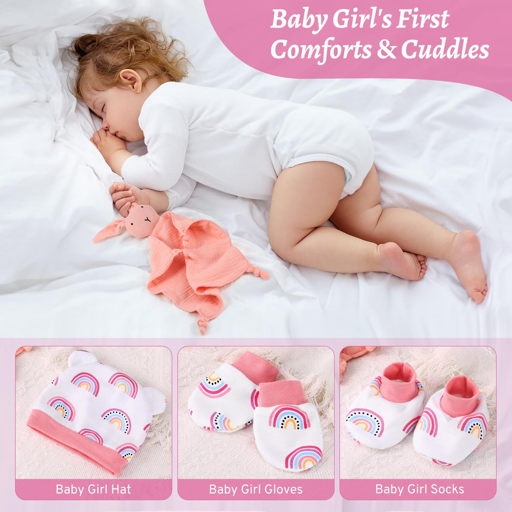 EARLY MINDS gift set newborn hat mittens pink warmth and comfort