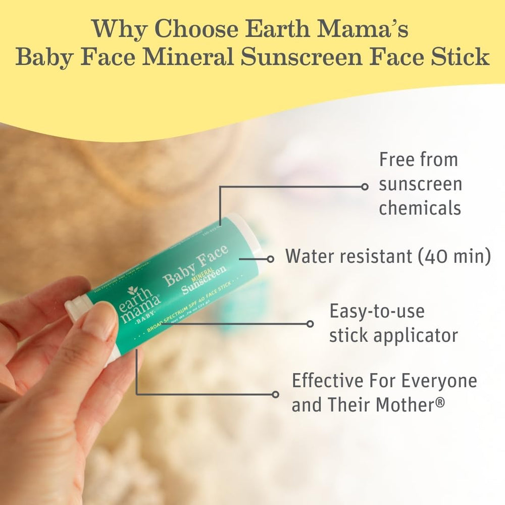 Earth Mama Baby Mineral Sunscreen Lotion being spread smoothly