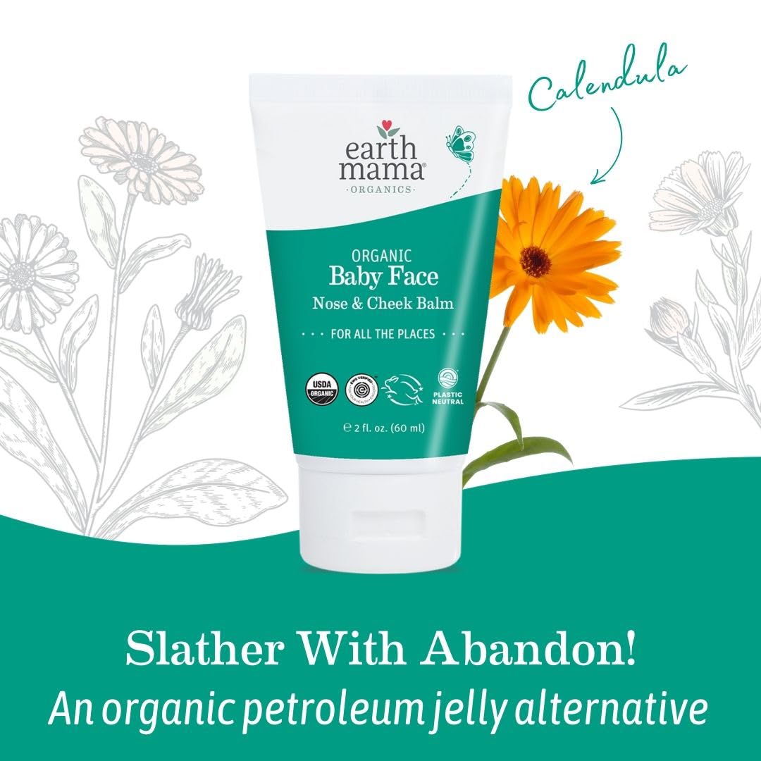 Earth Mama balm close-up texture shows creamy absorption-ready formula.