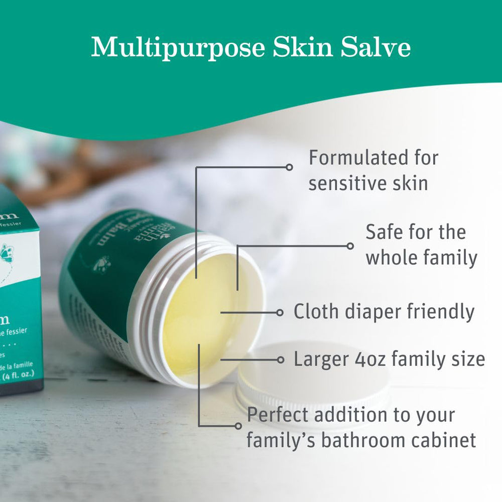 Earth Mama diaper balm tube-cap image highlights easy squeeze tube for quick nighttime diaper changes.