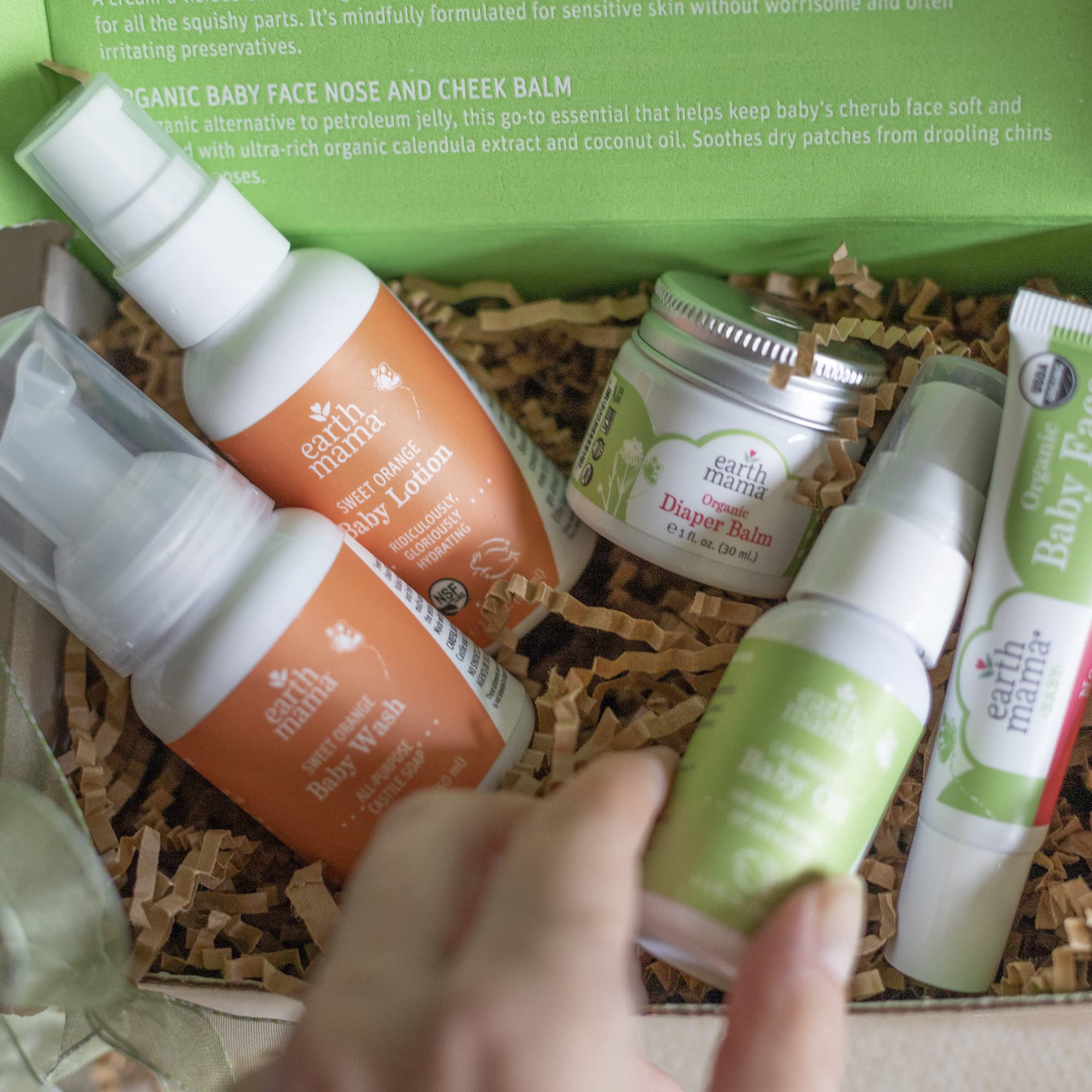 Earth Mama packaging eco-friendly messaging, highlighting plastic neutral commitment.