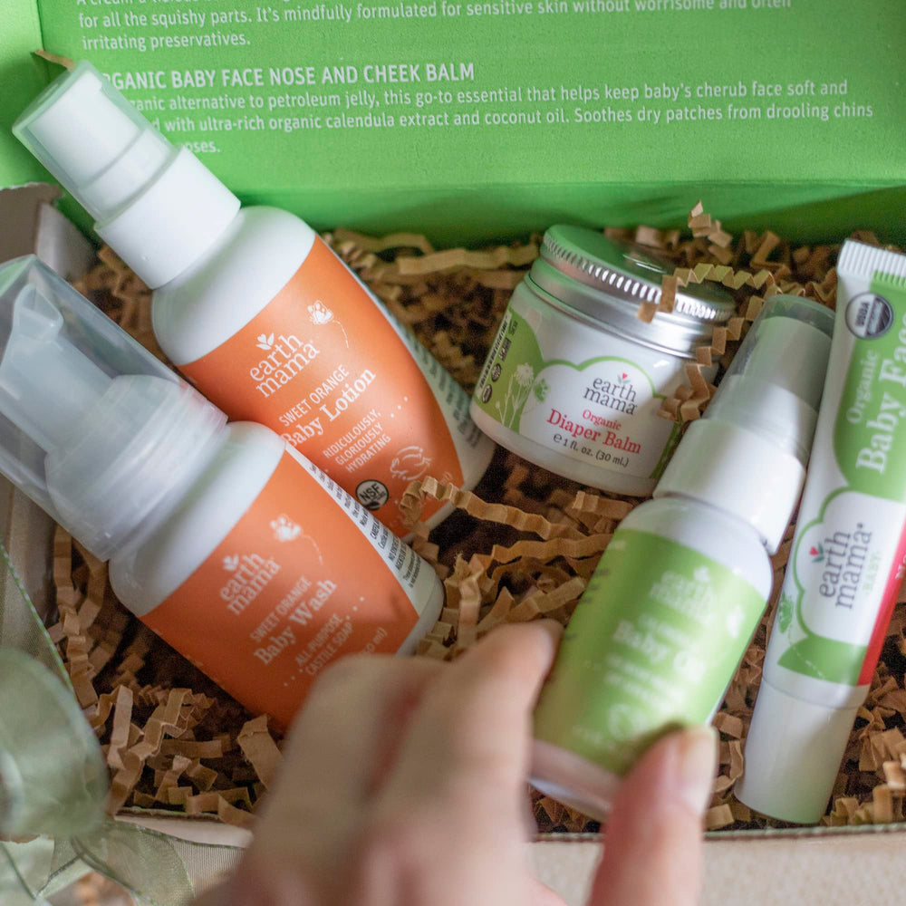 Earth Mama packaging eco-friendly messaging, highlighting plastic neutral commitment.