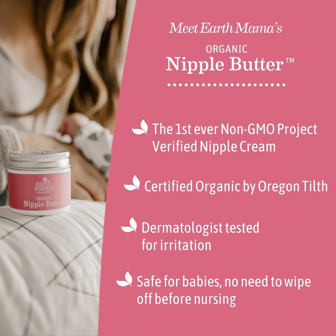 Application scene shows mom applying balm before nursing for comfortable latch support.