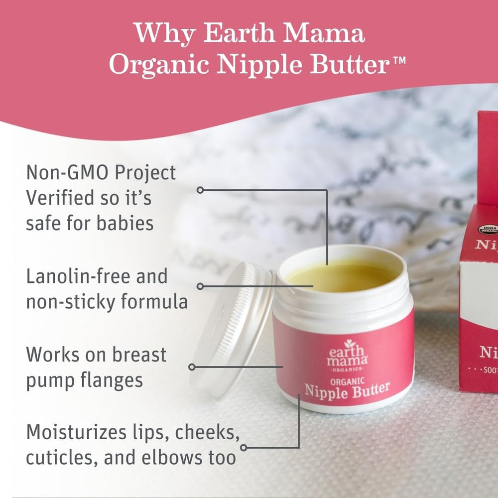 Closeup of Earth Mama Organic Nipple Butter label