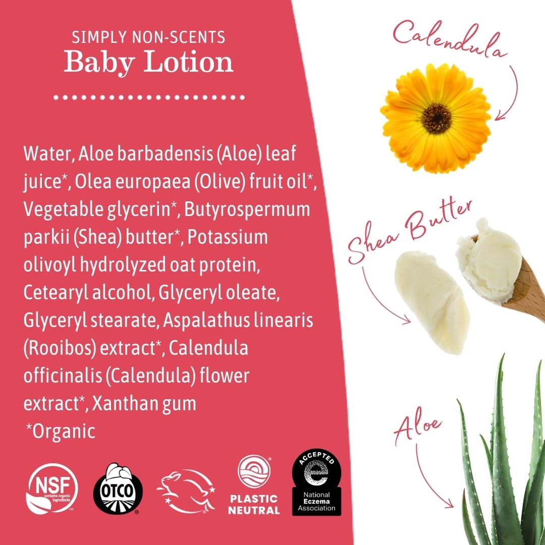 Earth Mama Simply Non-Scents Baby Lotion certifications banner