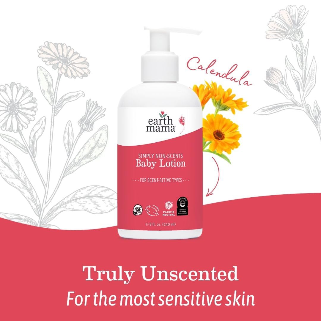 Earth Mama Simply Non-Scents Baby Lotion aloe component image suggests soothing hydration