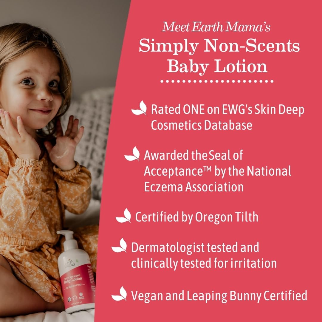 Earth Mama Simply Non-Scents Baby Lotion rooibos closeup signals antioxidant-like skin support
