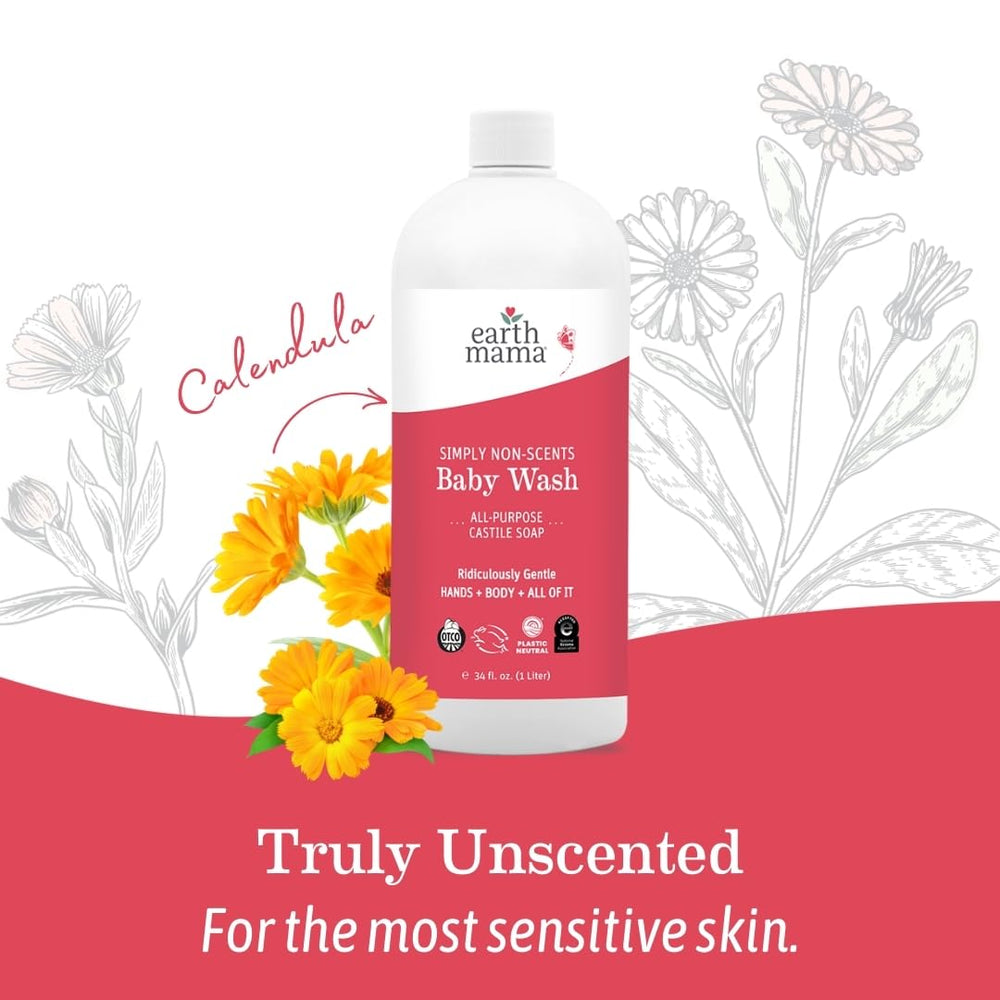 Earth Mama Simply Non-Scents Castile Wash dispensing pump for easy hand wash