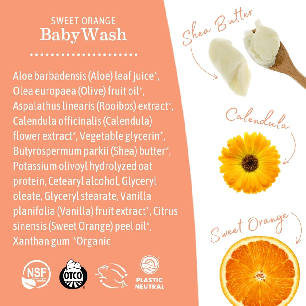 Earth Mama Sweet Orange Baby Lotion newborn-safe label signals gentle daily care.