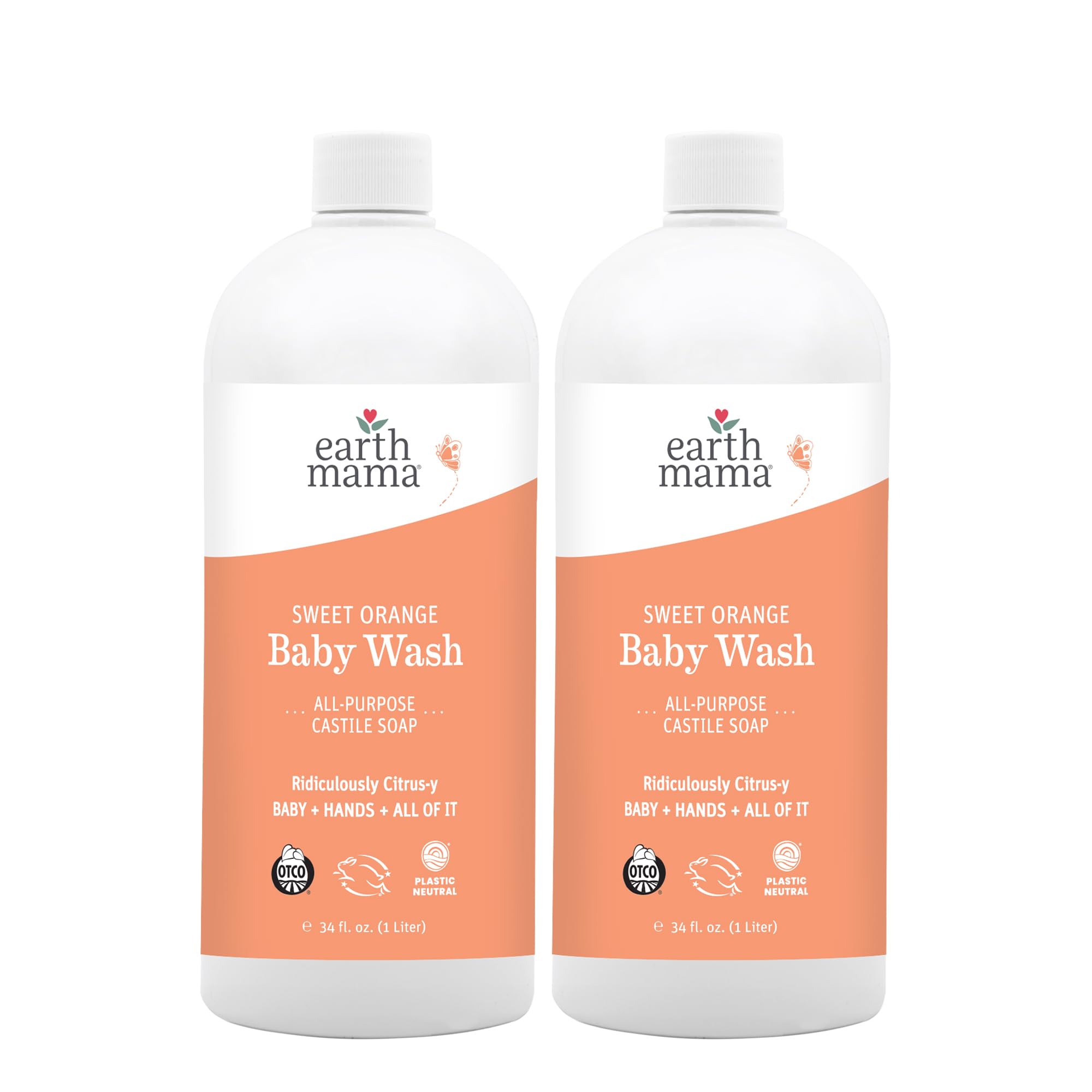 Earth Mama Sweet Orange Baby Wash bottle for gentle family cleansing