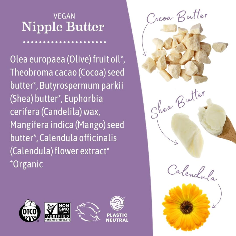 Earth Mama Vegan Nipple Butter cocoa butter formula for moisturization
