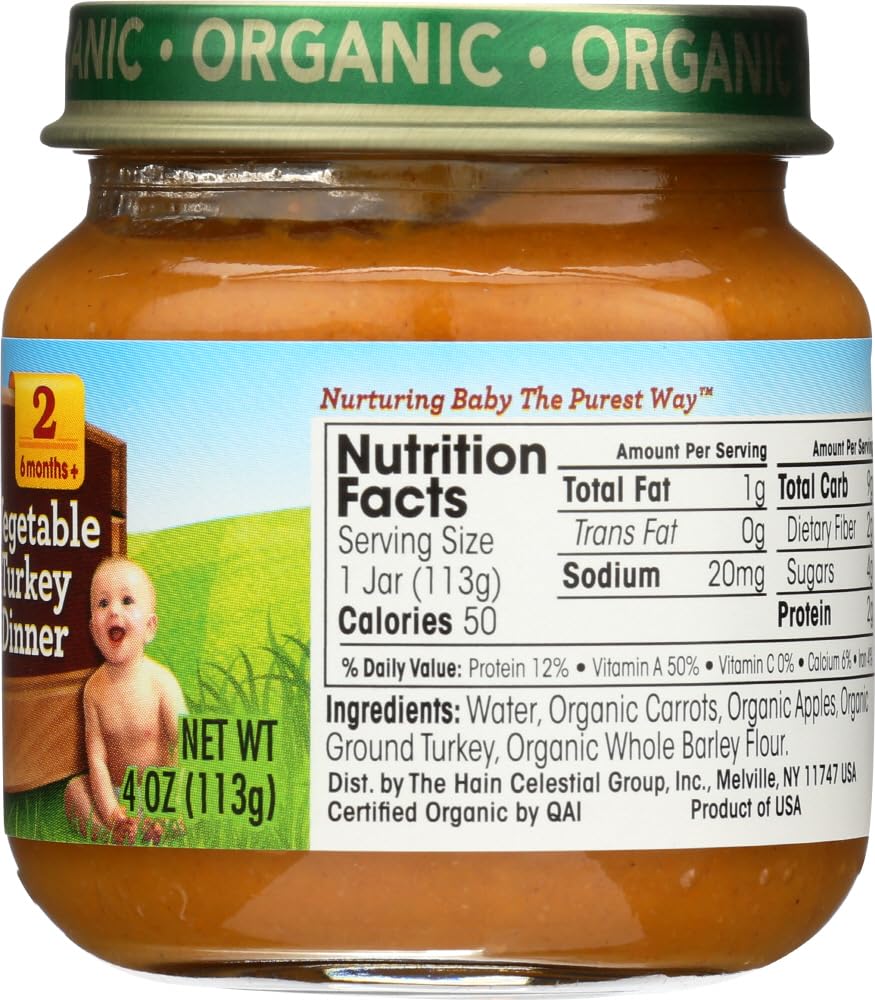 Earth's Best 2nd-stage turkey-vegetable pack-24 image shows convenient pack size for busy families.