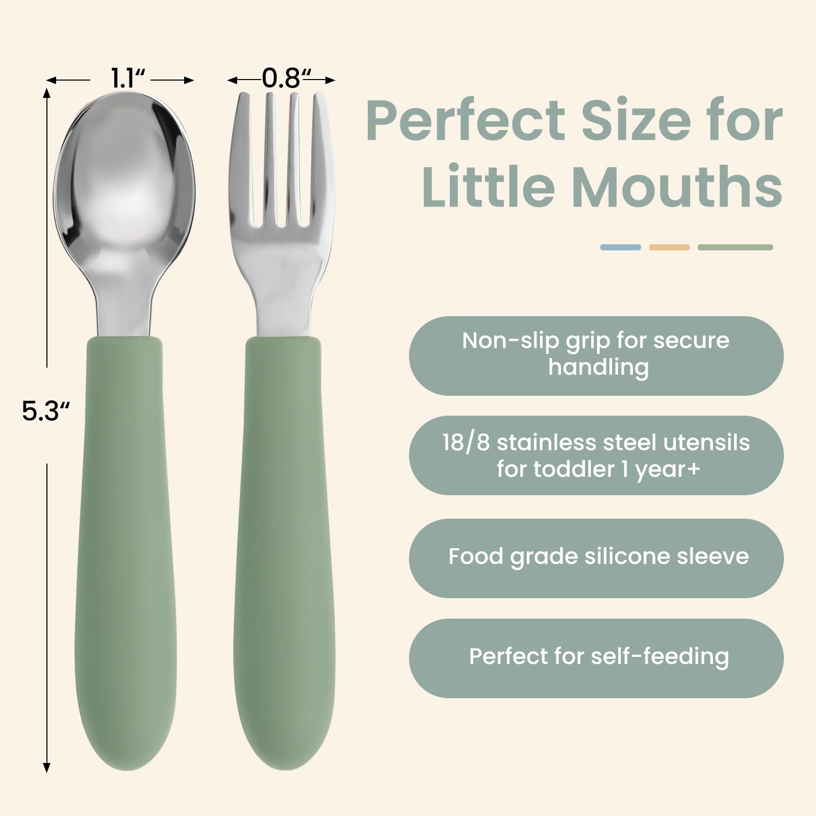 Eascrozn toddler forks with rounded edges reduce mouth worry at meals.