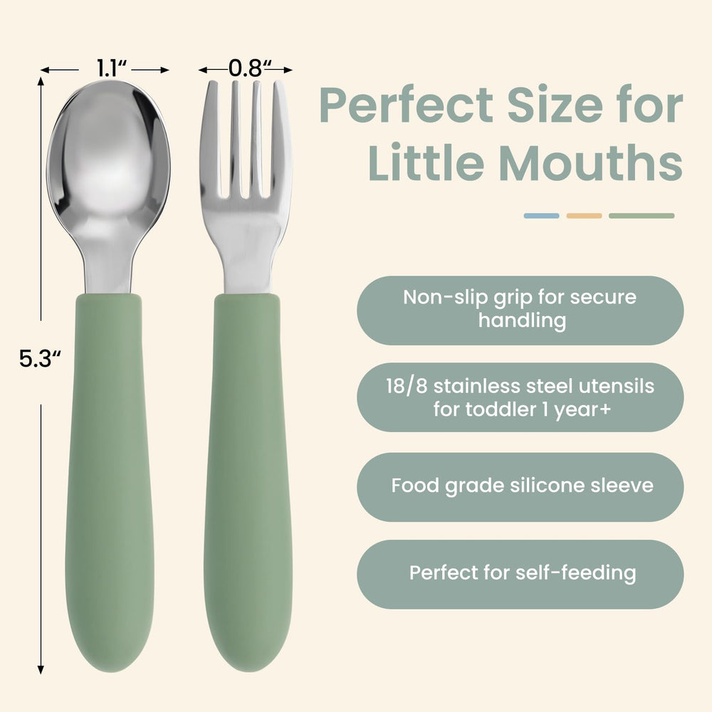 Eascrozn toddler forks with rounded edges reduce mouth worry at meals.