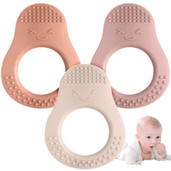 Eascrozn avocado teether front view easy to hold for soothing gums